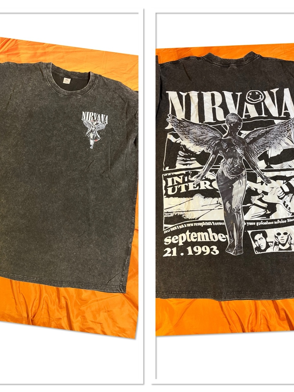 Nirvana Black Mineral-Wash Short Sleeve Band Tee